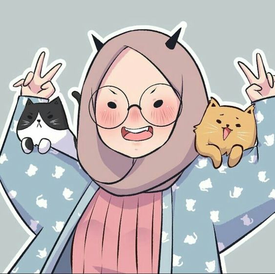 foto profil wa hijab dan kucing